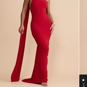Chic One Shoulder Red Dress